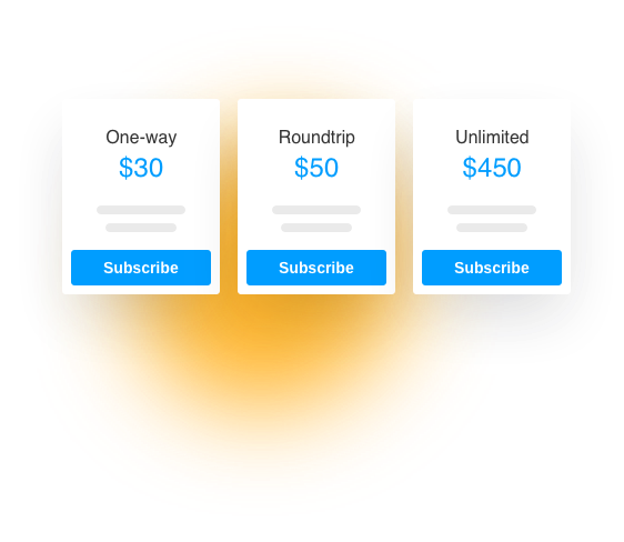 Tickets showing one-way, return and unlimited